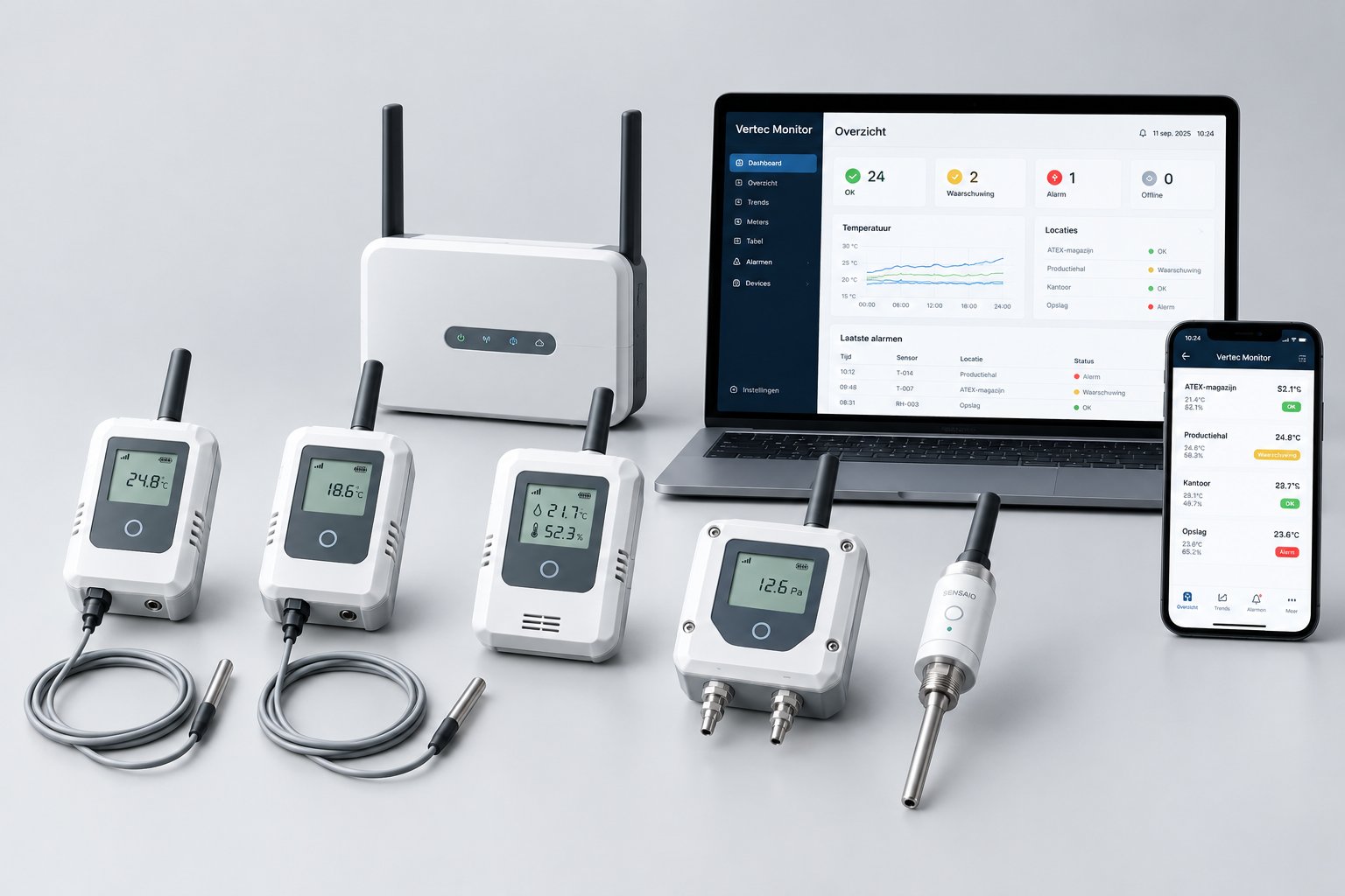 Vertec Monitor voor temperatuurmetingen