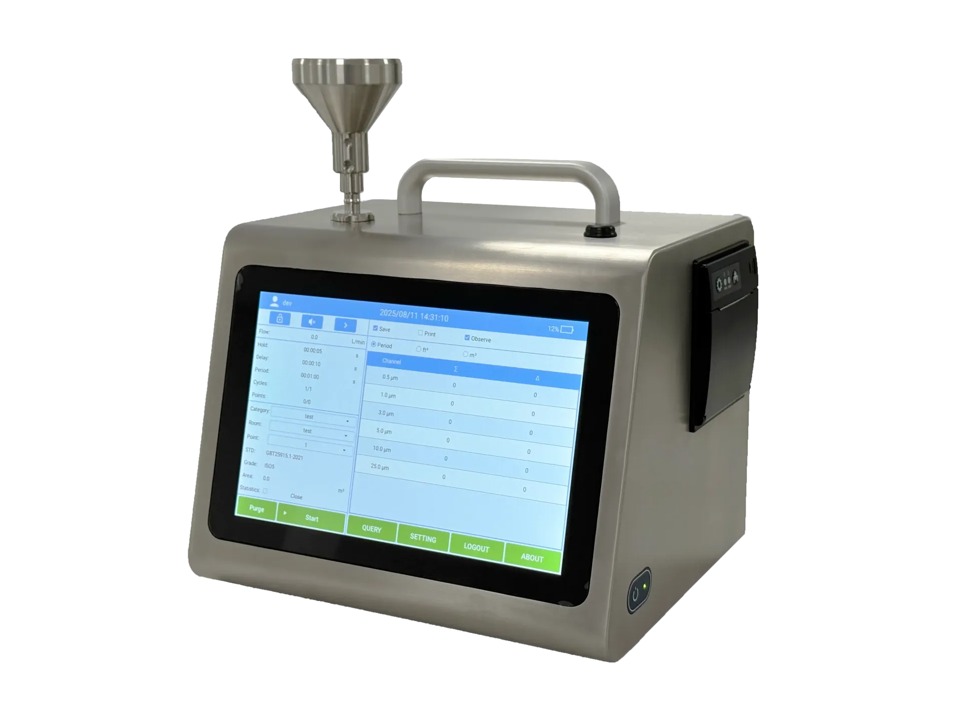 [CS-S-MPC-028-1] CleanShield particle counter dual flow (28.3 & 100 l/min) with 10.1'' touchscreen